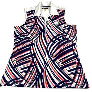 Greg Norman Women Performance Golf Sleeveless‎ Collard Sports Polo Size S/P